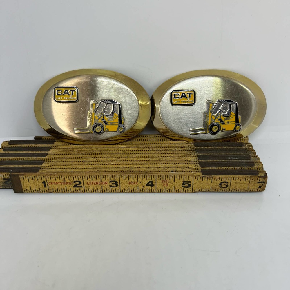 Vintage CAT Lift Trucks Belt Buckle lot